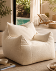 Pouf beige structuré