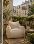 Pouf beige structuré