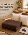 Pouf côtelé moka