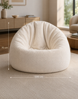 Pouf velours écru