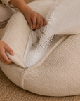 Pouf beige structuré
