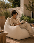 Pouf beige structuré