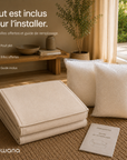 Pouf beige structuré
