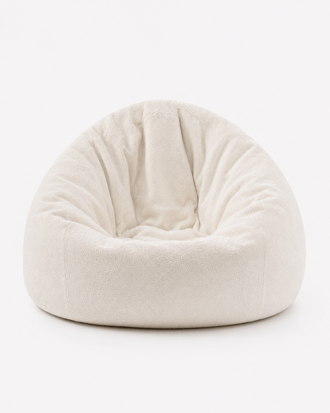 Pouf velours écru