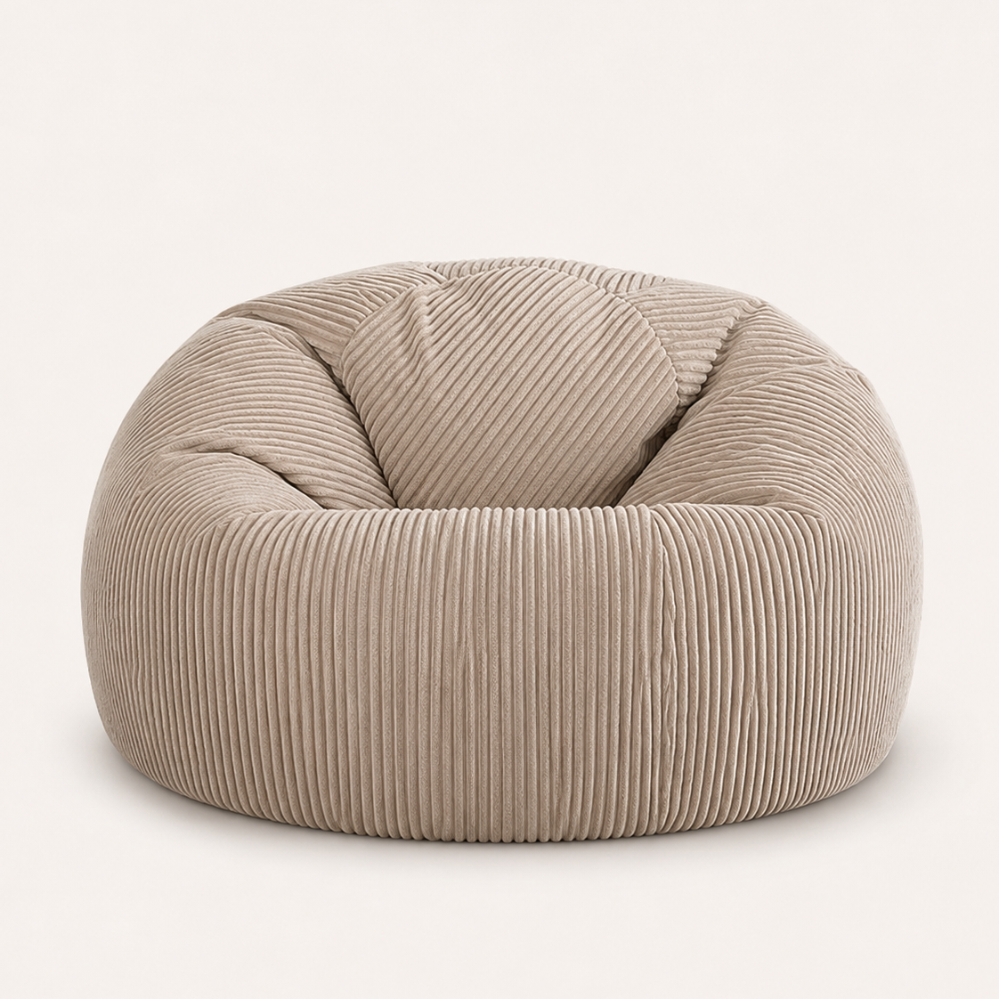 Pouf côtelé moka