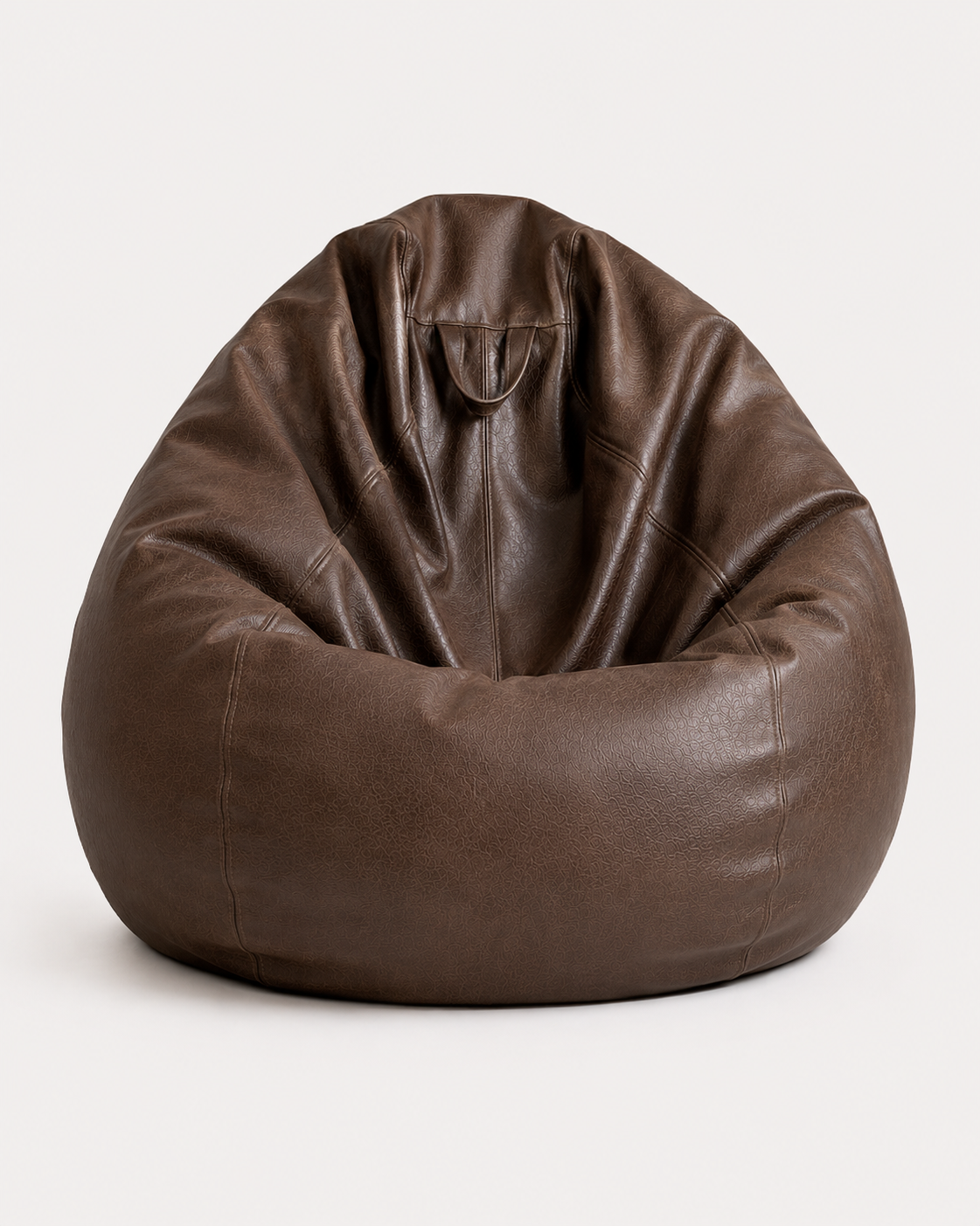 Pouf de salon effet cuir cognac