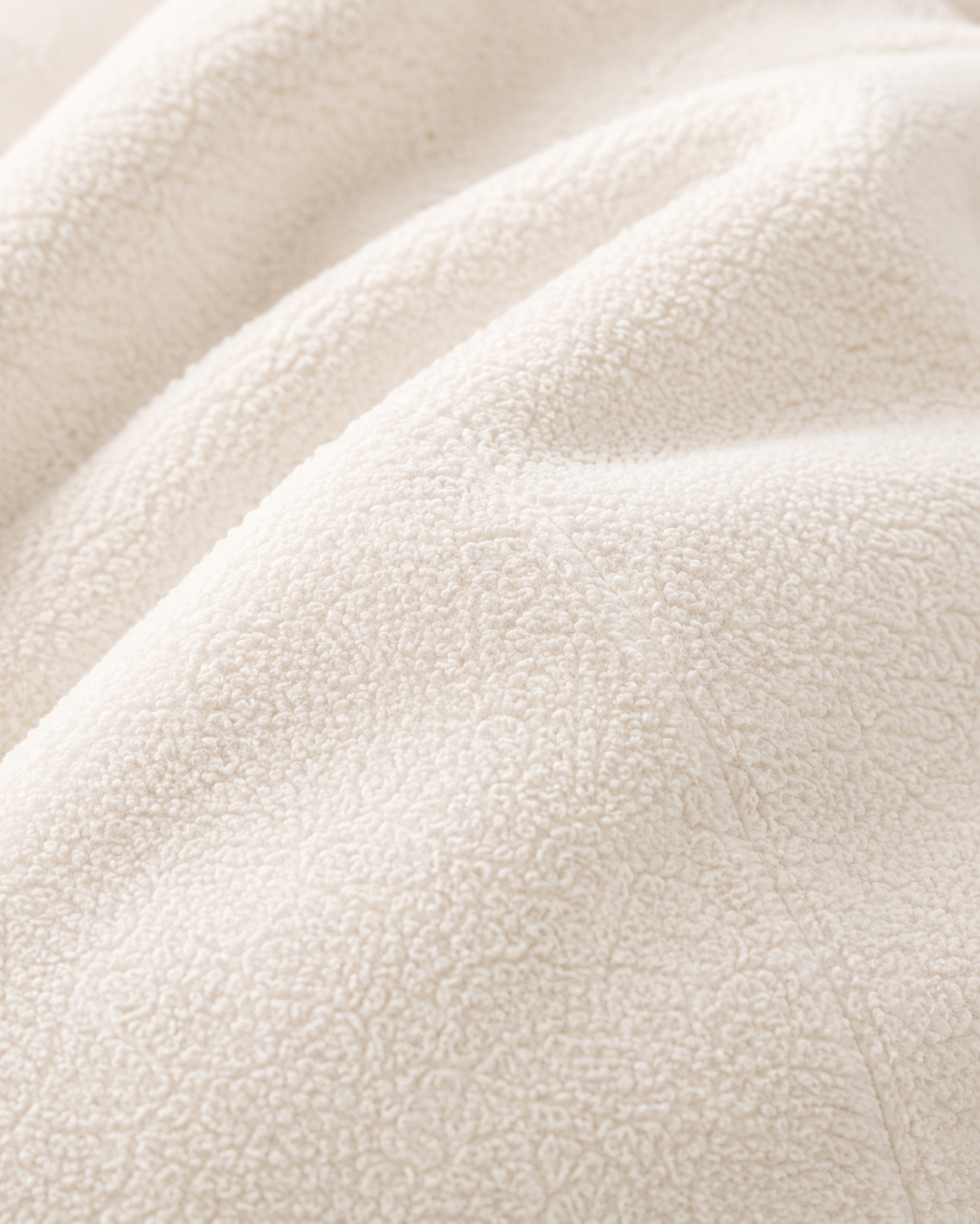 Pouf velours écru
