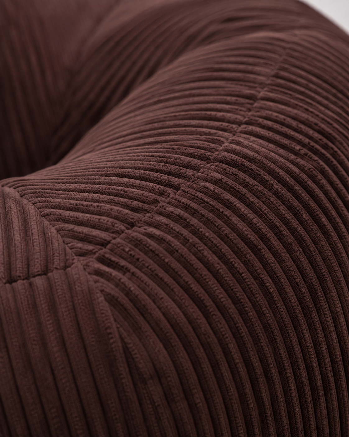 Pouf côtelé moka